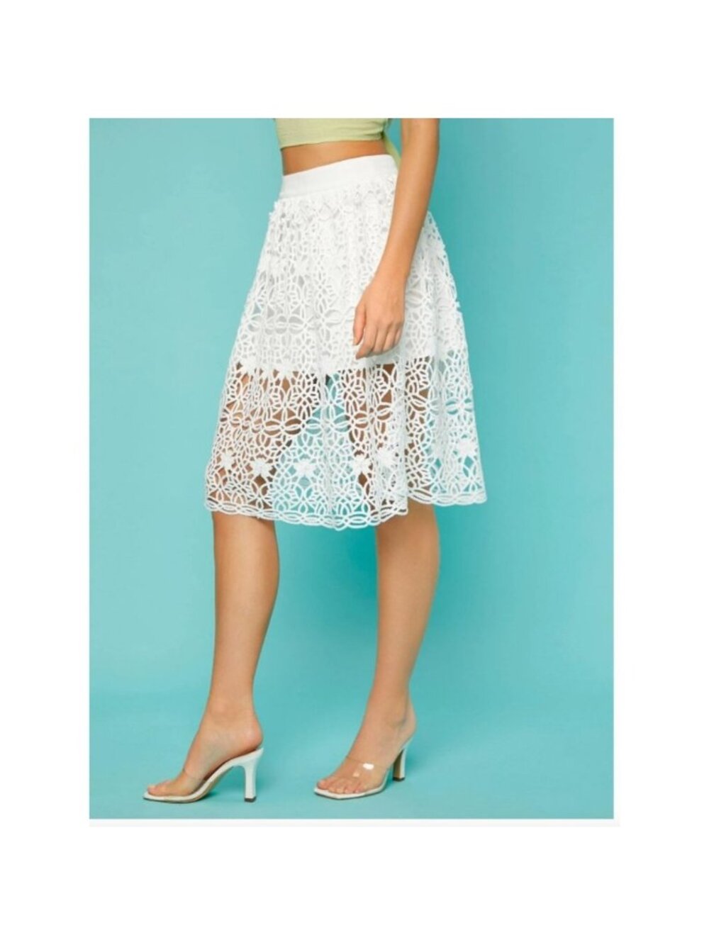 Hollow Out Guipure Lace Skort - Picture 5 of 9